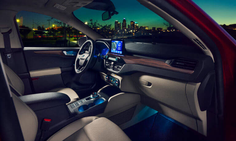 2022 Ford Escape Interior front side at night