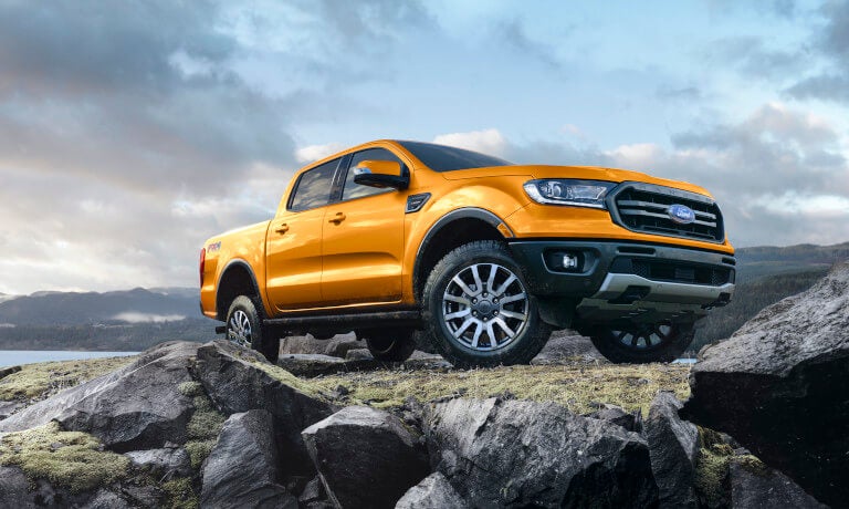2023 Ford Ranger exterior parked on rocks by water