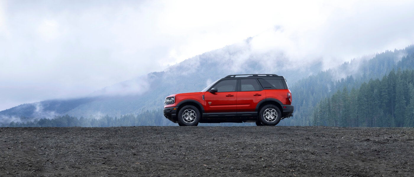 2024 Ford Bronco exterior in front of foggy mountainscape
